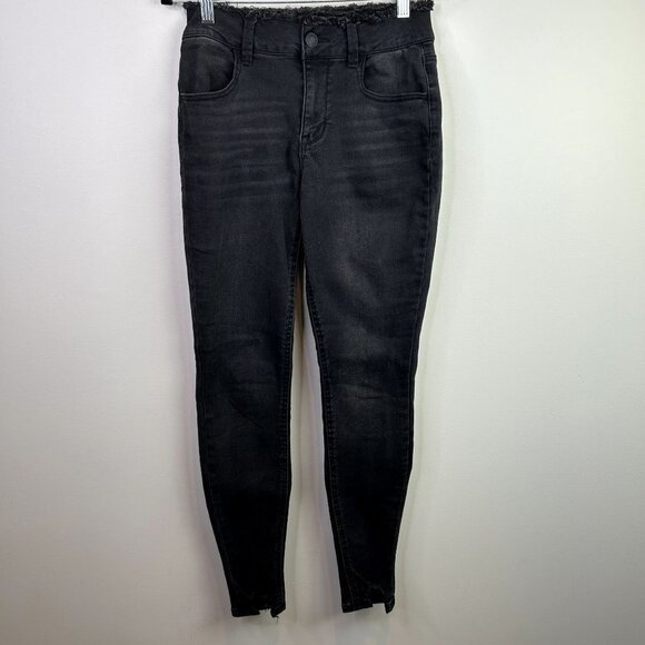 Maurices‎ high rise black ram hem waist jean size xs - Picture 1 of 10